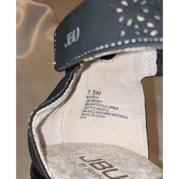 JBU by Jambu Women's Bianca Wedge Sandals Black Memory Foam Comfort Size 7.5 M - Picture 8 of 8